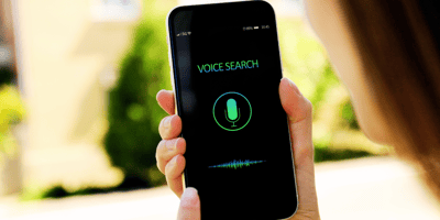 cell phone with voice search activated