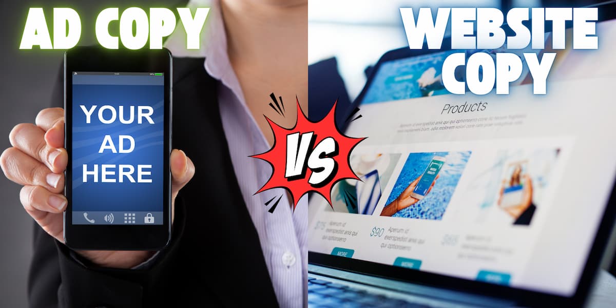 CM - ad vs website copy